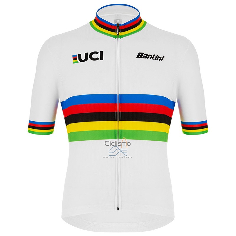 Uci Mondo Campione Ropa Ciclismo Culotte Corto 2023 Hombre Mangas Cortas Rainbow